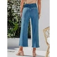 thumbnail image 3 of Womens Cropped Jeans with Button Fly and Pockets Durable Casual Everyday Wear Versatile Denim Pants Soft Fabric, 3 of 9