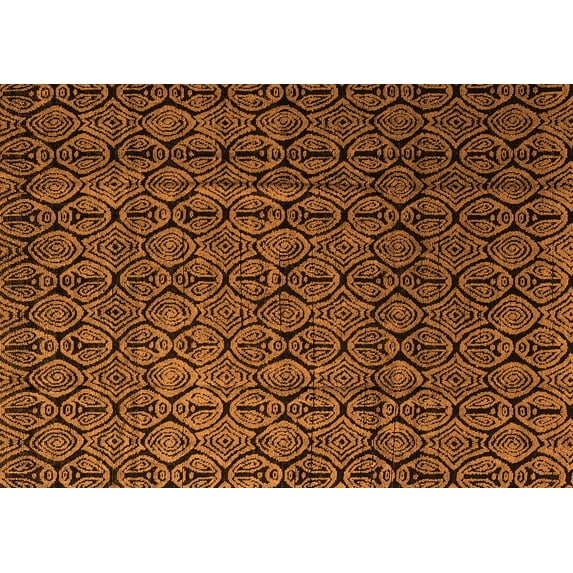 Ahgly Company Indoor Rectangle Abstract Orange Modern Area Rugs, 7' x 10'