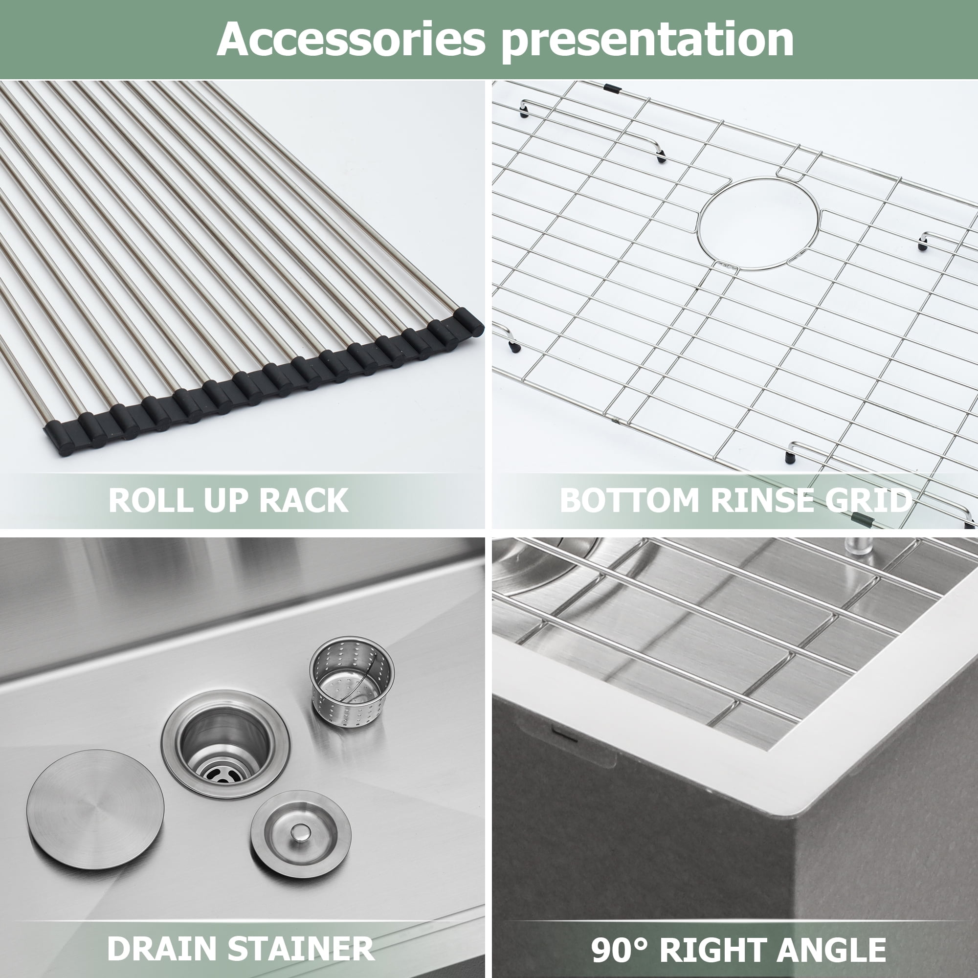 Kitchen Sink 25"x22"x12" Stainless Steel Laundry Utility Sink Drop In Topmount Deep Single Bowl Kitchen Sink Basin,Stainless Steel Kitchen Sink