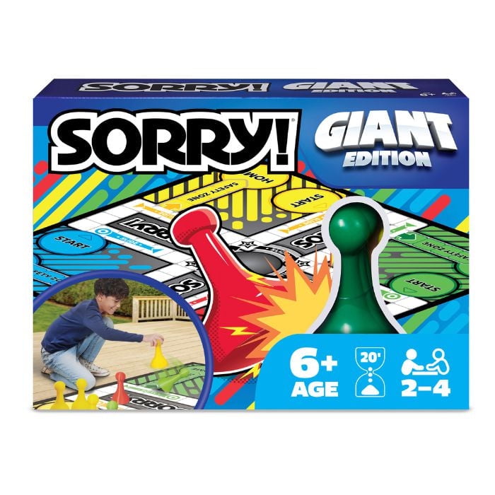 SORRY Géant ! Jeu de Société Classique pour Toute la Famille, Activité Rétro en Intérieur et Extérieur, Jouet Estival avec Plateau de ., pour Adultes et Enfants à partir de 6 ans