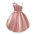 thumbnail image 5 of Gytharion 3Y-10Y Toddler Girls Princess Dresses Fashion Cute Solid Color Sequins Sundress One-shoulder Sleeve With Belt Princess Evening Dress, 5 of 8