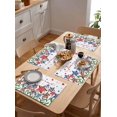 thumbnail image 5 of Patriotic Floral Placemats Set of 4,Washable Woven Burlap Cloth Fabric Placemat for Square/Rectangle/Round/Oval Dining Table,Easy Clean Place Mats for Kids Stars 4th of July Memorial Day White, 5 of 6