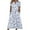 DT-Blue, variant on DailyTrove Women's Floral Print V-Neck Maxi Dress, Short Sleeve, Casual Garden & Resort Wear, Lightweight Cotton Blend, Ruffled Hem