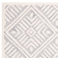 thumbnail image 2 of SAFAVIEH Micro-Loop Tris Geometric Boxes Wool Area Rug, Grey/Ivory, 5' x 5' Square, 2 of 4