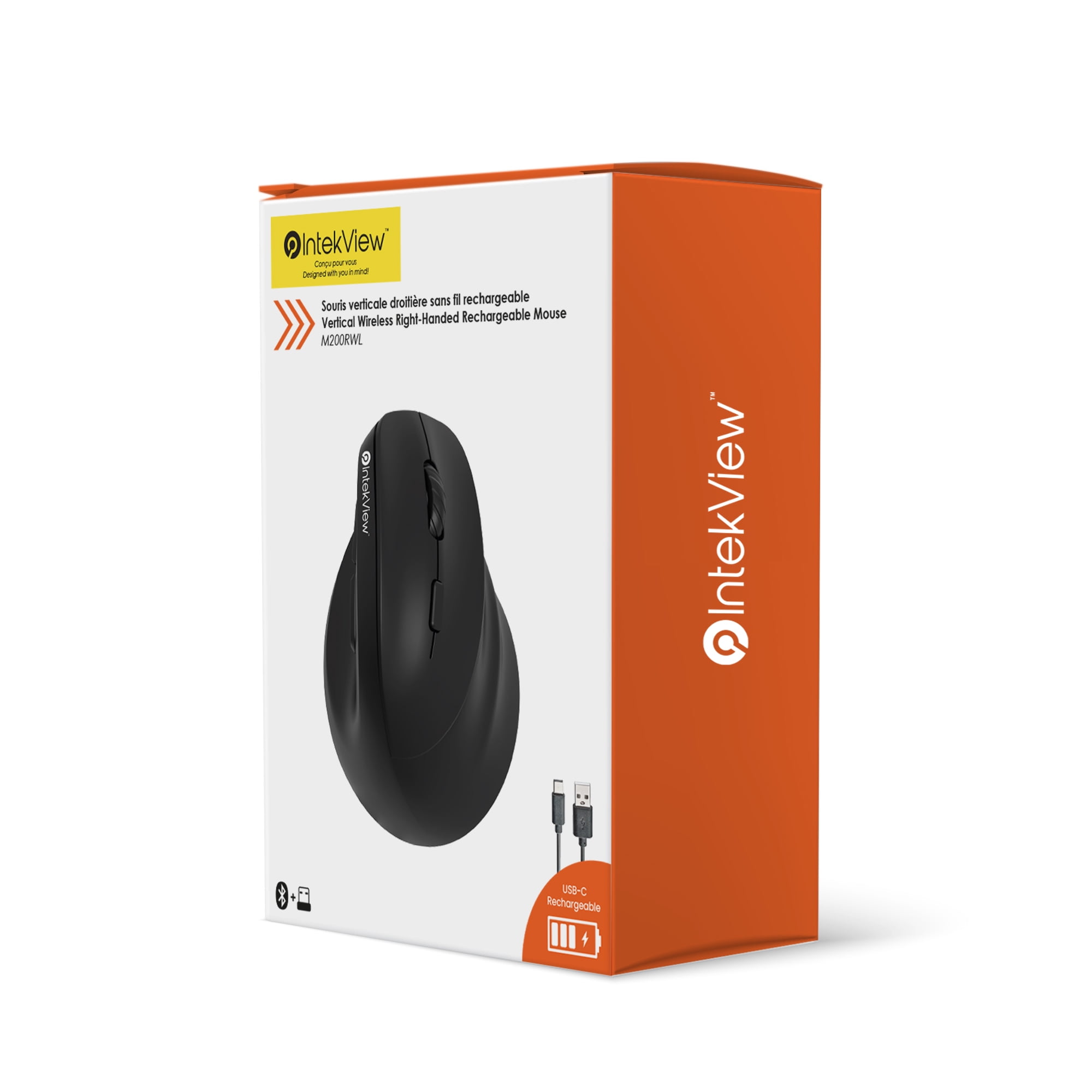 Souris verticale IntekView Intekview BT + sans fil 2,4 GHz