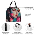 thumbnail image 2 of Kdxio Vibrant Street Art Portrait Print Insulated Lunch Bag,Reusable Tote Lunch Box for Women Men,Leakproof Cooler Lunch Bags for Work Office Travel Picnic, 2 of 6
