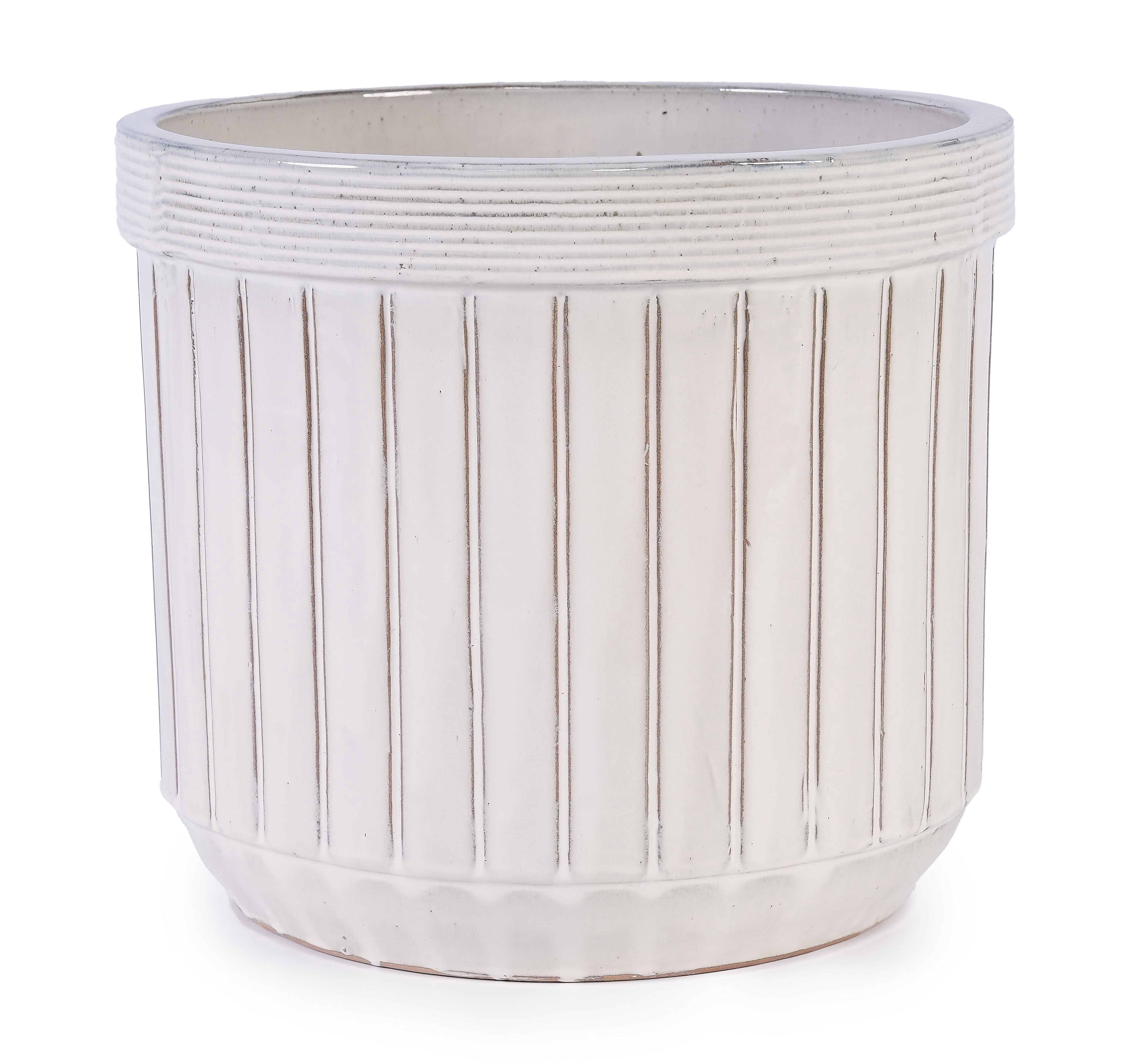 MAYEERTY 3 Pack Ceramic Plant Pots, Planter for Indoor Outdoor Patio, Garden, Cream