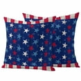 thumbnail image 2 of Pack of 2 Outdoor Pillow Covers 18x18 Inch Waterproof 4th of July Throw Pillow Covers,Decorative Couch Pillow Shams Protectors Star Red Stripes Wood Independence Day Patio Pillowcases Cushion Covers, 2 of 8