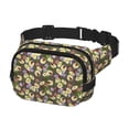 thumbnail image 2 of Fotbe Ladybugs And Flowers On A Wooden Cangurera Cuadrada con Estampado de Doble Capa, Bolsa de Cintura Ajustable Mini para Hombres y Mujeres, 2 of 9