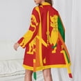 thumbnail image 2 of Sri Lanka Flag Night Robe Long Sleeve V Neck Robe With Belt Women's Sleepwear Dresses, 2 of 9