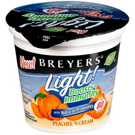 Breyers: Light Peaches 'n Cream Yogurt, 6 Oz.