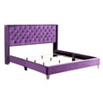 thumbnail image 3 of Julie Purple Tufted Upholstered Low Profile King Panel Bed, 3 of 5