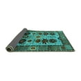 thumbnail image 2 of Ahgly Company Indoor Square Oriental Turquoise Blue Industrial Area Rugs, 3' Square, 2 of 4