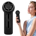 thumbnail image 2 of Mini Handheld Fan, Personal Ice Cooling Fan, Rechargeable Powerful Fan, Compact Pocket Fan, Portable Air Cooler with Rhinestone Decor Aesthetic Design for Travel Office Home Summer Use, Black, 2 of 4