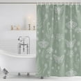 thumbnail image 6 of Sage Green Butterfly Botanical Bathroom Shower Curtains with 12 Hooks Polyester Waterproof Shower Curtain for Stalls and Bathtubs Summer Plants Line Art Decorative Bathroom Curtain 72x78 Inches, 6 of 7