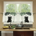 thumbnail image 4 of Yayeee Kitchen Curtains Tier Set of 2 Light Filtering 57"x36" Over Sink Window Panels, Black Cat Umbrella, 4 of 7