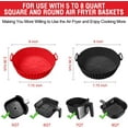 thumbnail image 2 of Silicone Air Fryer Liner 2 Pack, 9 inch Non-Stick Reusable Air Fryer Liners for 5 to 6 7 8 QT Square and Round Basket, Airfryer Silicone Pot Baking Tray Oven Microwave Accessories, Red+Black, 2 of 7