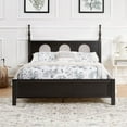 thumbnail image 2 of FunniHomi Queen Bed Frame with Rattan Headboard, No Box Spring Needed, Supports 1100 lbs, 2 of 11