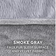 thumbnail image 2 of FurHaven Pet Products Faux Fur & Velvet Pillow Sofa Pet Bed for Dogs & Cats - Smoke Gray, Large, 2 of 8