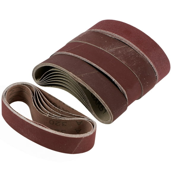 TMWEFUSC Sanding Belt Set for Wood and Metal 120/320/600/800/1000 Grit Heavy-Duty Abrasive Belts for Efficient Material Removal Compatible with 1.18×13 Inch Belt Sanders  35Pcs