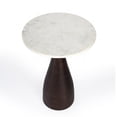 thumbnail image 2 of HomeRoots 488929 21.5 x 15.75 x 15.75 in. Brown Marble Round End Table, 2 of 5