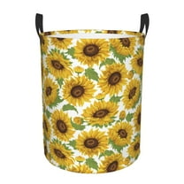 Large Laundry Basket with Handles - Sunflowers Aesthetic Floral Kids Baby Dirty Clothes Laundry Hamper for Bedroom Aesthetic
