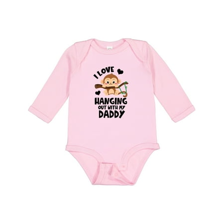 

Inktastic Monkey I Love Hanging out with My Daddy Gift Baby Boy or Baby Girl Long Sleeve Bodysuit