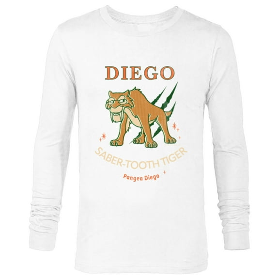 Ice Age Diego Saber-Tooth Tiger Halftone - Long Sleeve T-Shirt for Men - Customized-White