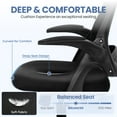thumbnail image 4 of CELTOSS Ergonomic Office Chair, Flip-Up Arms, Adjustable Lumbar Support, Black, 4 of 10