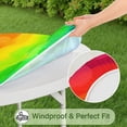 thumbnail image 5 of Rainbow Tie Dye Wave Pattern Round Fitted Tablecloth with Elastic Edge,Dining Table Cover Waterproof,Outdoor Round Tablecloth for Camping,Dining,Indoor and Outdoor, 5 of 7