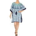 thumbnail image 3 of LA LEELA Women's Beachwear Swimsuit Coverups Summer Swim Beach Cover ups for Swimwear Women Plus Size Bathing Suit Cover-up Dress for Women 2X-3X Dustyblue_AC225, 3 of 3