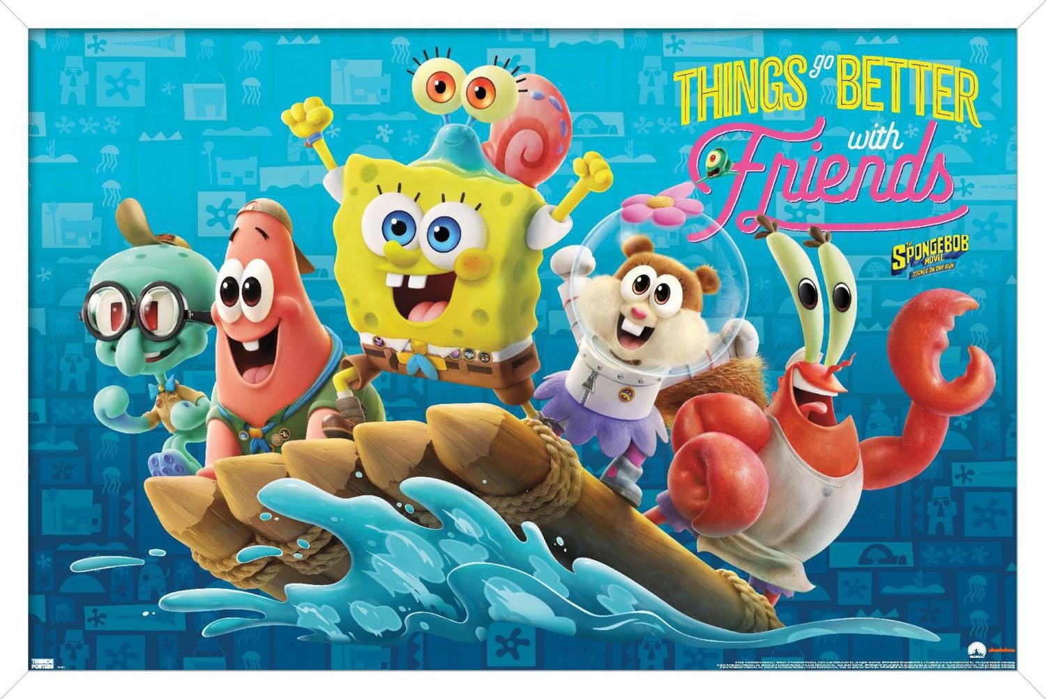 The SpongeBob Movie: Sponge On The Run - Friends Wall Poster with Push Pins, 14.725" x 22.375"