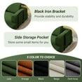 thumbnail image 5 of 79" Convertible Sofa Bed with Fixed-Shape Frame, Modular Folding Boneless Couch with Cylindrical Pillow, Corduroy Lounge Loveseat with Pull Out Bed, No Assembly Required, Jade, 5 of 7