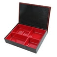 thumbnail image 2 of Boîte à Bento Japonaise Traditionnelle 5 Compartiments Rouge et Noir Boîte à Lunch Style A, 2 of 9
