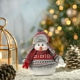 thumbnail image 4 of YOHAVEN Cute Snowman Knitted Doll Christmas Decoration, Handmade Winter Desktop Figurine Set for Holiday Layered Tray Table Fireplace Home Seasonal Decor, 4 of 6