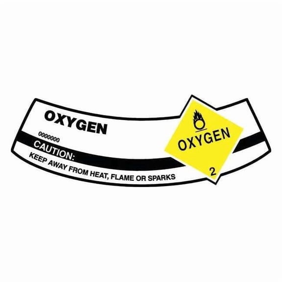 Cylinder Label, 2 in H, 5 1/4 in W, Vinyl, Arch, English, MCSLOXY