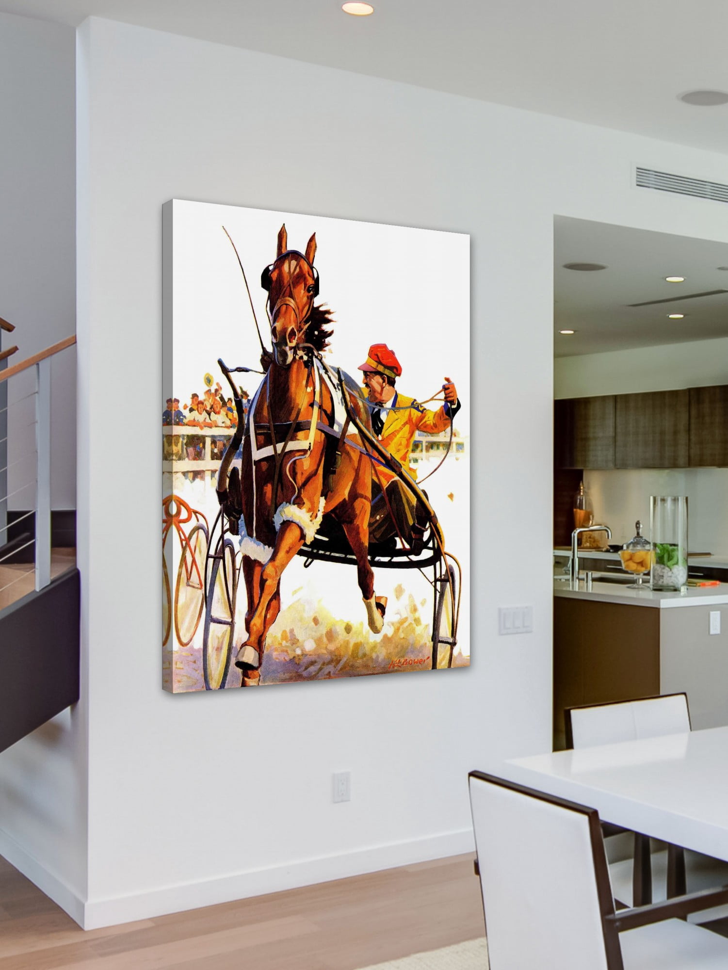 Marmont Hill Harness Race by Maurice Bower Painting Print on Canvas