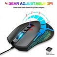 thumbnail image 5 of X100 Filaire Optique Mouse Coloré Lumineux 1200-1800-2400-3600dpi Réglable Sport Électronique Bureau Mouse, 5 of 5