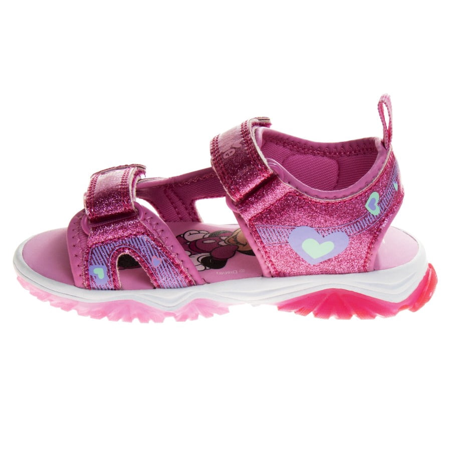 Disney Minnie Mouse Light Up Toddler Girls Sport Sandals, Pink, 8