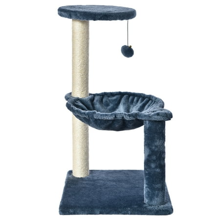Vibrant Life 3-Level Cat Tower with Hammock and Sisal Post,26.7inch,Blue