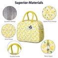 thumbnail image 3 of Modern Lemon Print Lunch Bag Fresh Yellow Fruit Pattern Portable Insulated Cooler Tote for School, 3 of 6