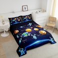 thumbnail image 5 of Outer Space Full Bedding Set Planet Comforter Set, Solar System Bedding Comforter Sets Teens Blue Galaxy Starry Sky Astronaut Print Duvet Insert Universe Themed Quilt 3Pcs, 5 of 5