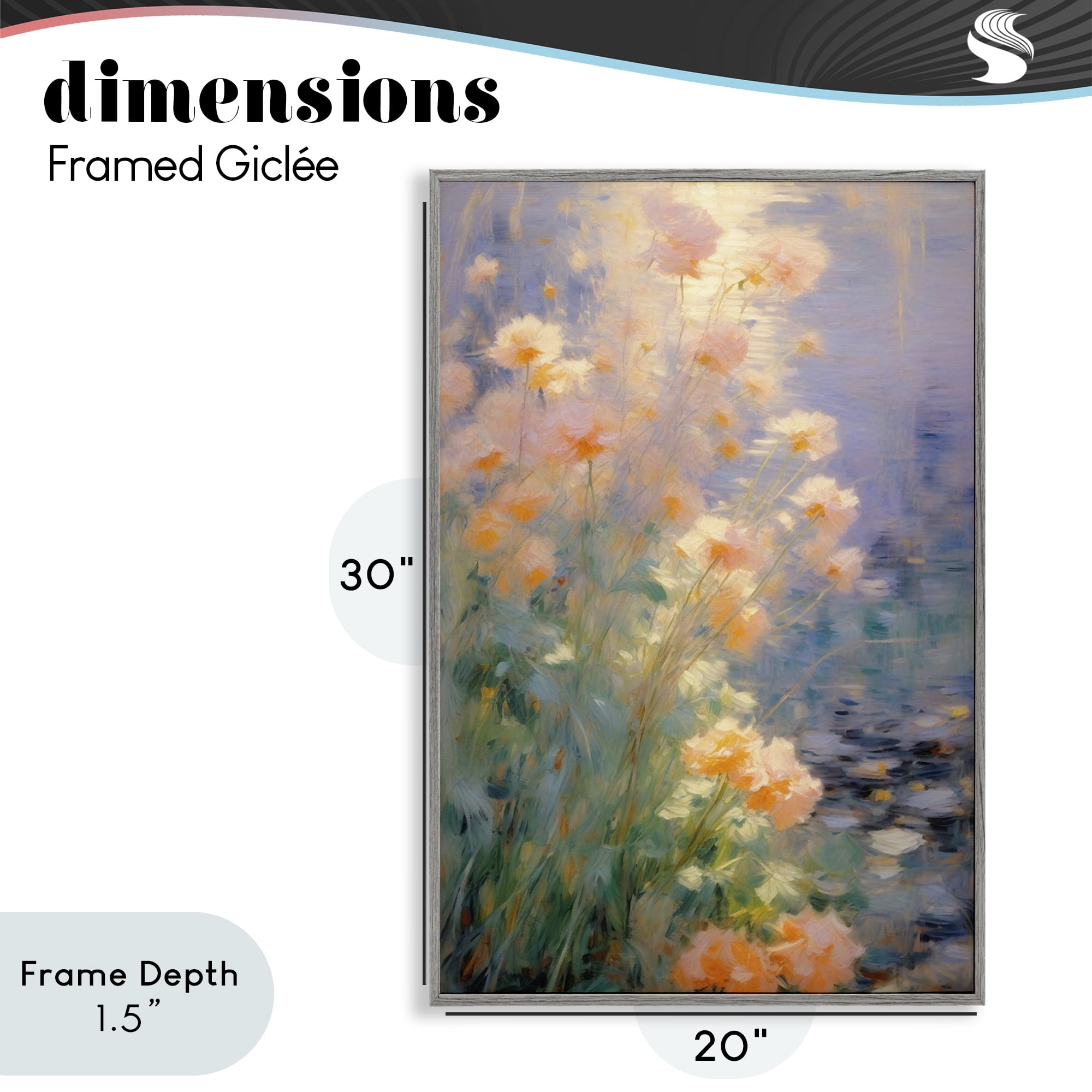 Stupell Industries Sunlit Pastel Blossoms Impression Gray Framed Giclee Art, design by Angie Hawke