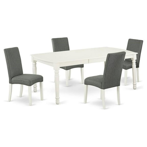 Pemberly Row 5-piece Wood Dining Set in Linen White/Gray