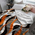 thumbnail image 4 of Fleece Blanket Abstract Orange Twisted Lines Blankets, Soft Cozy Warm Flannel Throw Blanket, Classic Geometric Art Blanket for Bed Couch Sofa,40x60In, 4 of 9