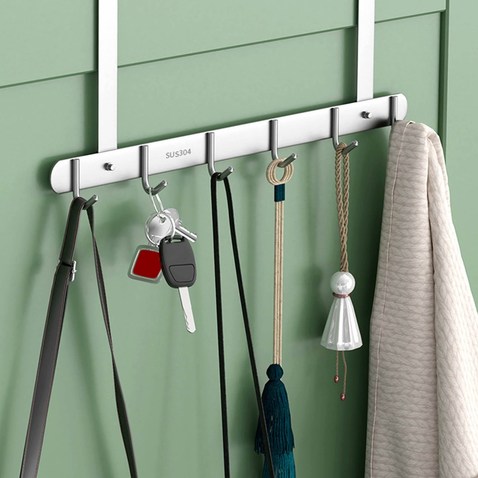 WMYBD Clearence The Door Hook Stainless Steel Heavy Duty Door Hooks Organizer For Coats/Towels ...