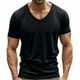 thumbnail image 2 of pstuiky camisetas de hombre, Camiseta de manga corta con cuello en V y ventilación de color liso para hombre ropa de hombre s, 2 of 8