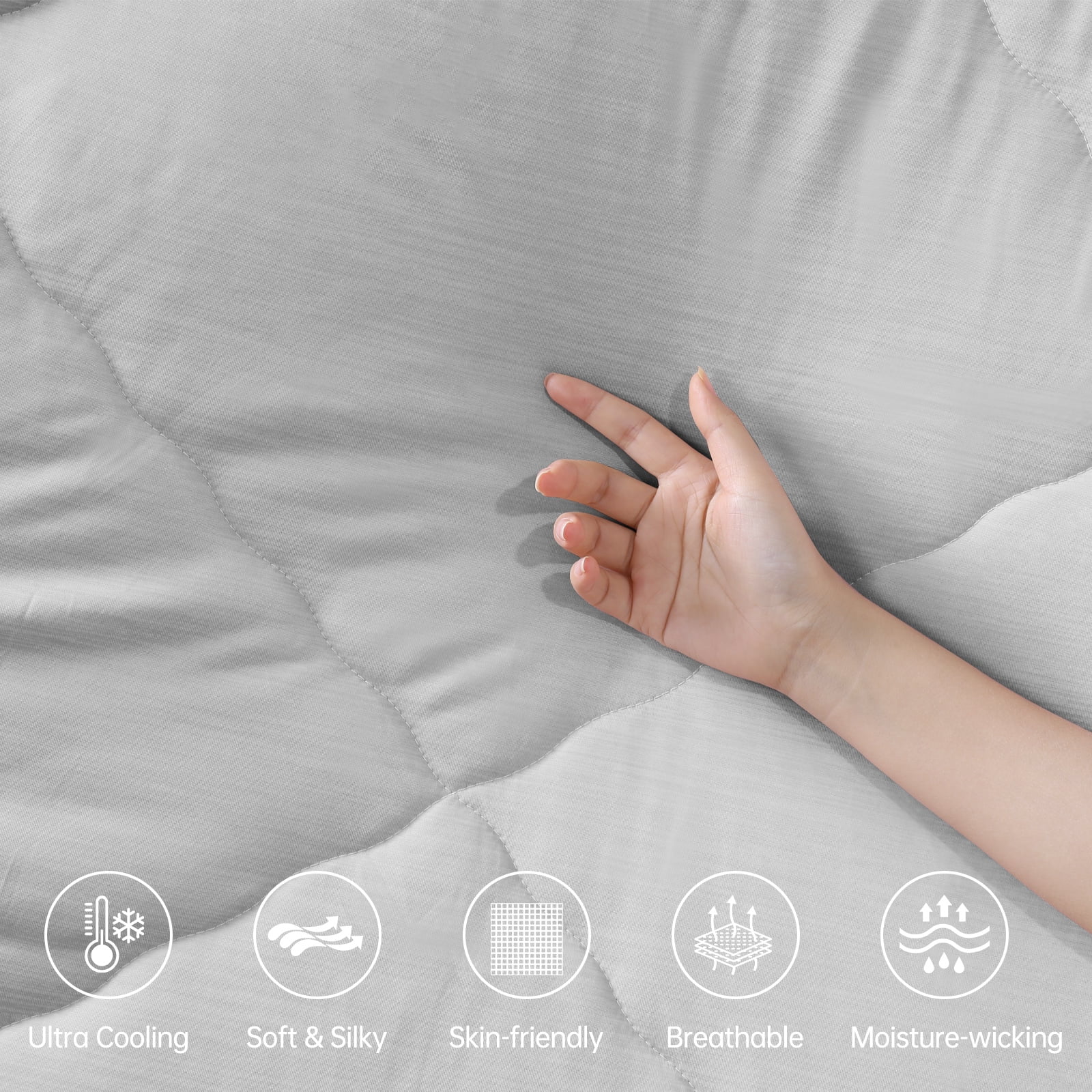 Aship Cooling Comforter Twin Size, Dual Sided Summer Comforter for Hot Sleepers, Q-Max>0.45 Arc-Chill Fabric Lightweight Breathable Cooling Quilt 59*74 in