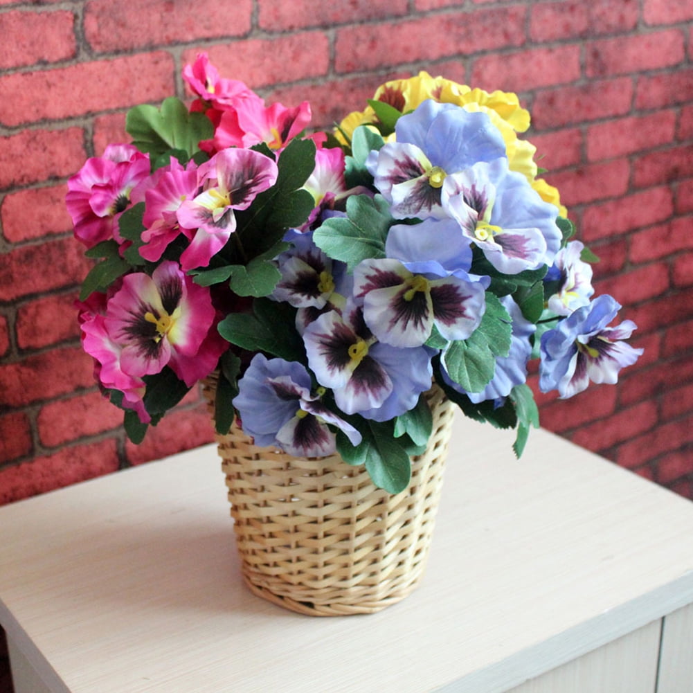 WO_ 1Pc Artificial Flower Pansy Garden DIY Stage Party Home Wedding Craft Decora 