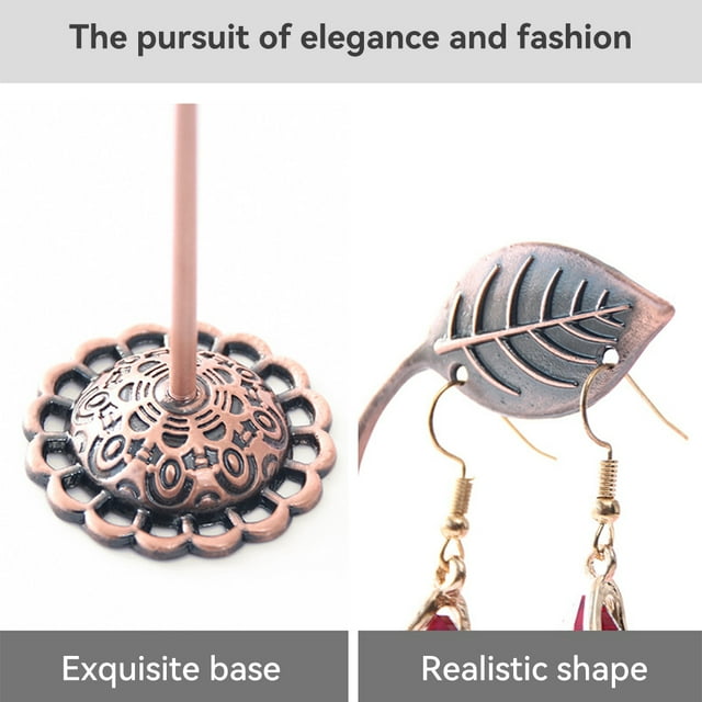 3 Pieces Metal Earring Display Stand Solid Removable Solid Color Stylish Replacement Home Shop Eardrop Ear Stud Pendant Base Holder Black